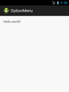 android option menu example output 1