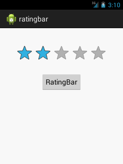 android rating bar example output 1