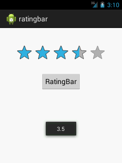 android rating bar example output 2