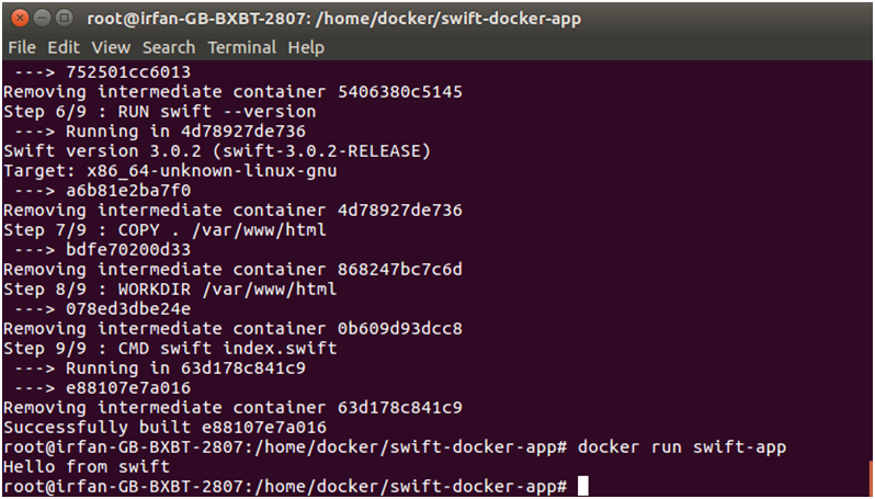 Docker Swift application 4