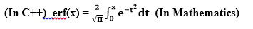 C++ Math erf() function